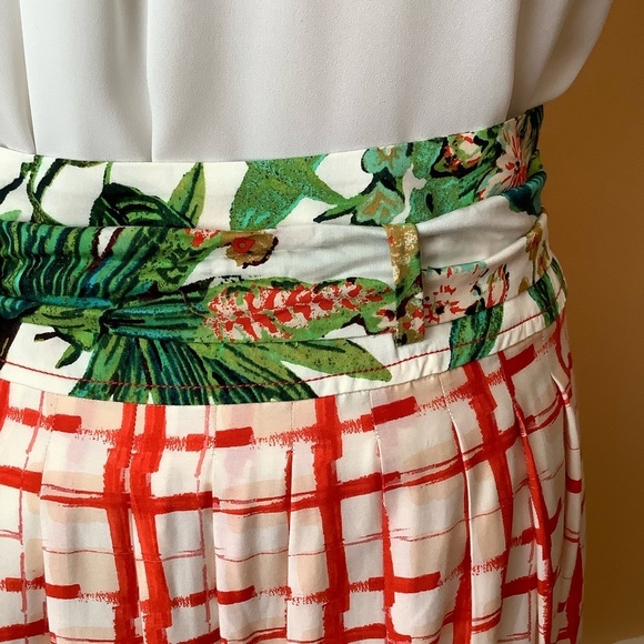 MAEVE Red & Green County Fair Pleated Skirt Size 8 - Picture 11 of 16